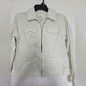 Christopher Banks Green and White Strip Jacket size small